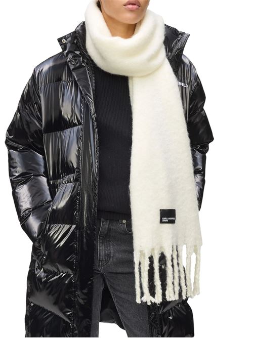 Sciarpa con frange bianca Karl Lagerfeld jeans | A4W33101110